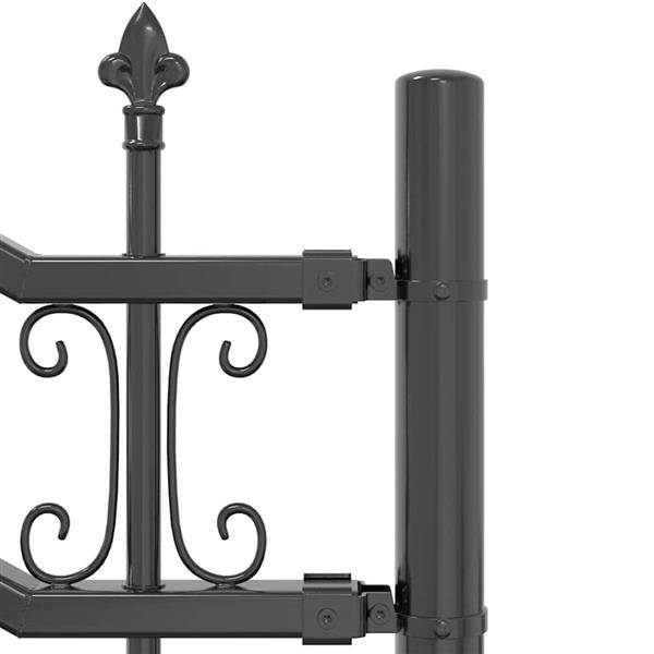 Grote foto vidaxl tuinhek grijs 115 cm poedergecoat staal tuin en terras hekken en schuttingen