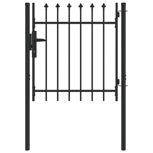 Grote foto vidaxl hekpoort grijs 100 x 100 cm poedercoated staal tuin en terras hekken en schuttingen