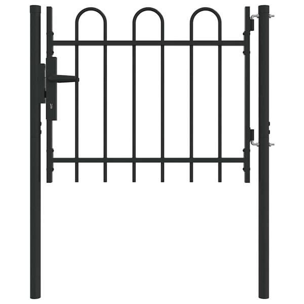 Grote foto vidaxl hekpoort grijs 100 x 75 cm poedercoated staal tuin en terras hekken en schuttingen