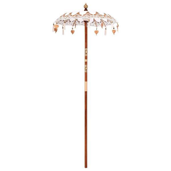 Grote foto vidaxl balinese parasol anders cr me x 260 cm katoen en massief hout tuin en terras overige tuin en terras
