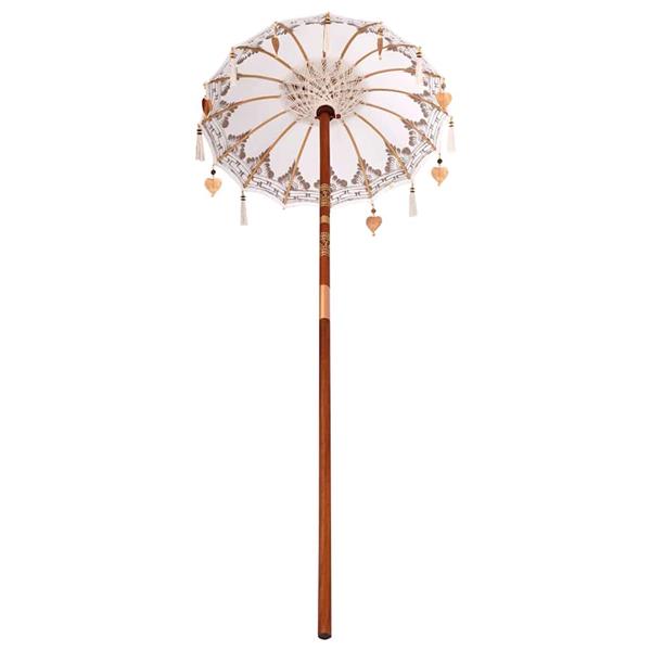 Grote foto vidaxl balinese parasol anders cr me x 260 cm katoen en massief hout tuin en terras overige tuin en terras
