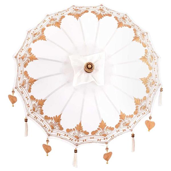 Grote foto vidaxl balinese parasol anders cr me x 260 cm katoen en massief hout tuin en terras overige tuin en terras