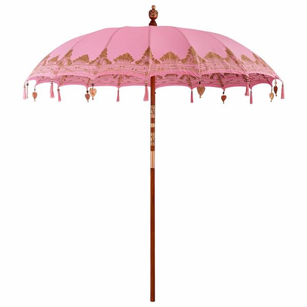 Grote foto vidaxl parasol anders roze x 260 cm katoen en massief hout tuin en terras overige tuin en terras