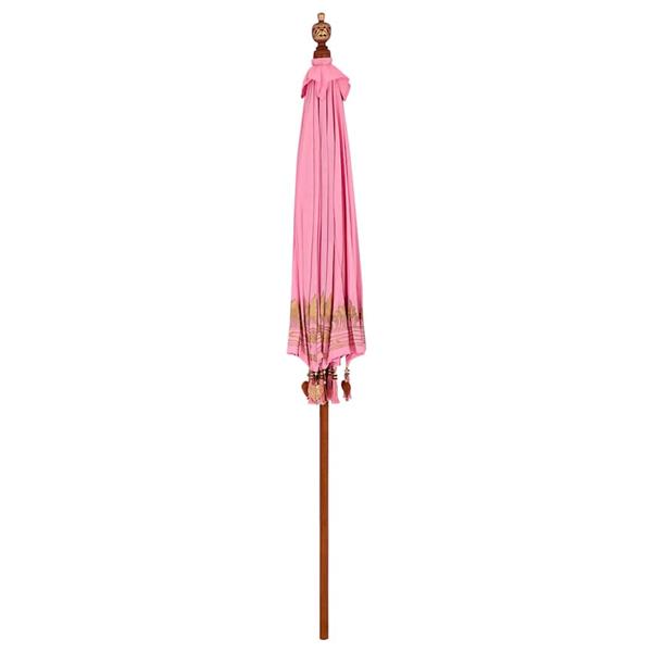 Grote foto vidaxl parasol anders roze x 260 cm katoen en massief hout tuin en terras overige tuin en terras