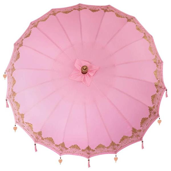 Grote foto vidaxl parasol anders roze x 260 cm katoen en massief hout tuin en terras overige tuin en terras