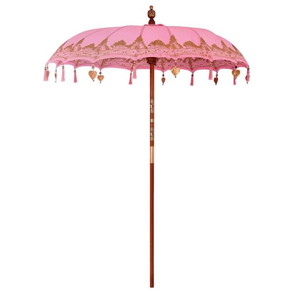 Grote foto vidaxl parasol anders roze x 260 cm katoen en massief hout tuin en terras overige tuin en terras