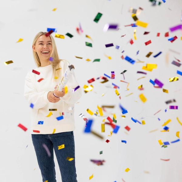 Grote foto confetti cannon multicolor rectangular foil 60 cm verzamelen overige verzamelingen