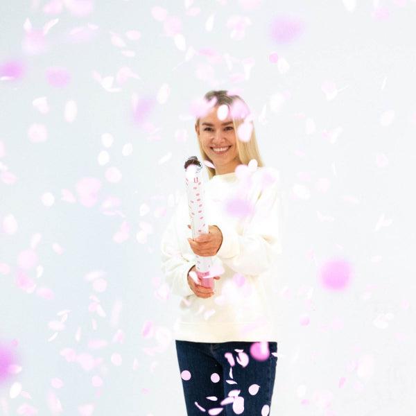 Grote foto confetti cannon pink round paper 60 cm verzamelen overige verzamelingen