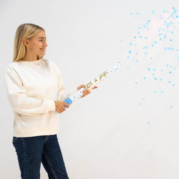 Grote foto confetti cannon blue round paper 60 cm verzamelen overige verzamelingen
