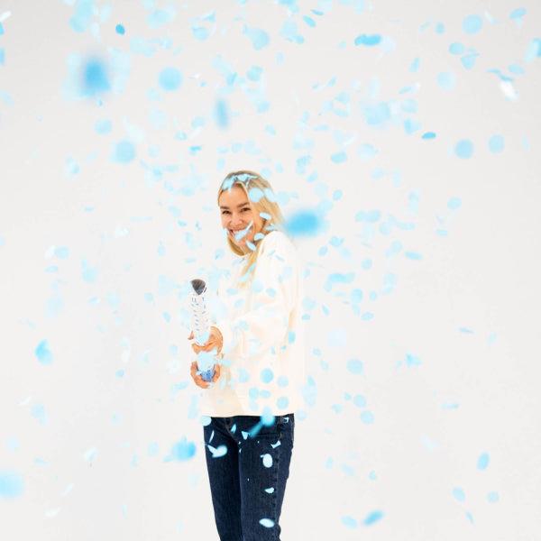 Grote foto confetti cannon blue round paper 60 cm verzamelen overige verzamelingen