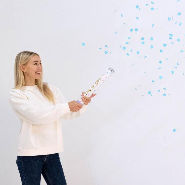 Grote foto confetti cannon gender reveal boy round paper 40 cm verzamelen overige verzamelingen