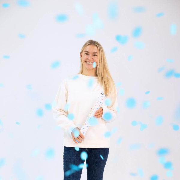 Grote foto confetti cannon gender reveal boy round paper 40 cm verzamelen overige verzamelingen
