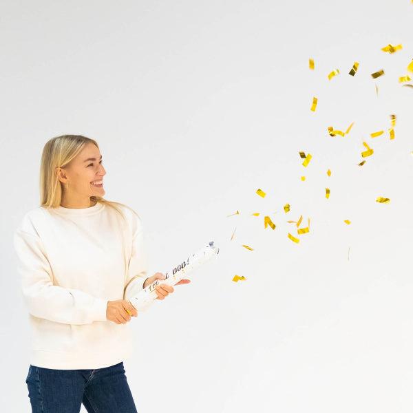 Grote foto confetti cannon gold rectangular foil 40 cm verzamelen overige verzamelingen