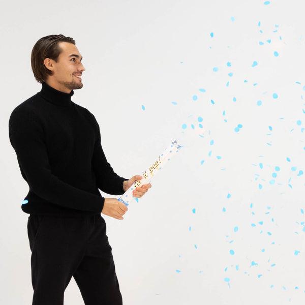 Grote foto confetti cannon blue round paper 40 cm verzamelen overige verzamelingen