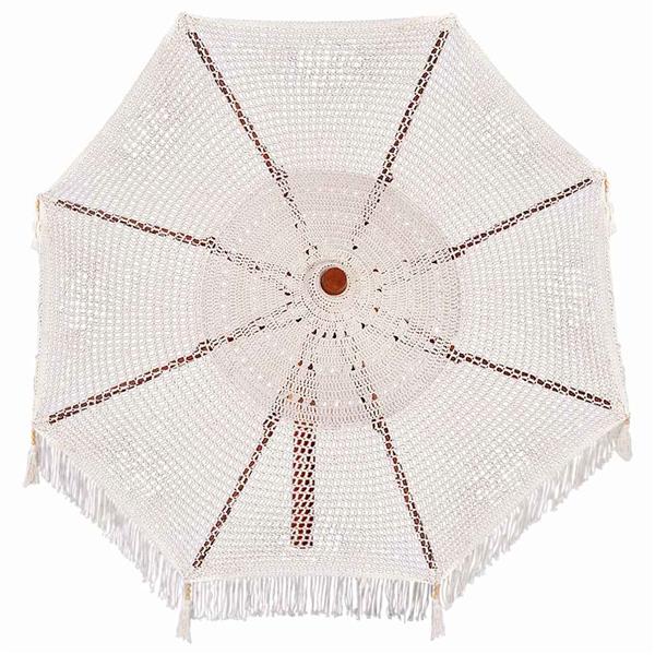 Grote foto vidaxl parasol anders cr me x 250 cm katoen en massief hout tuin en terras overige tuin en terras