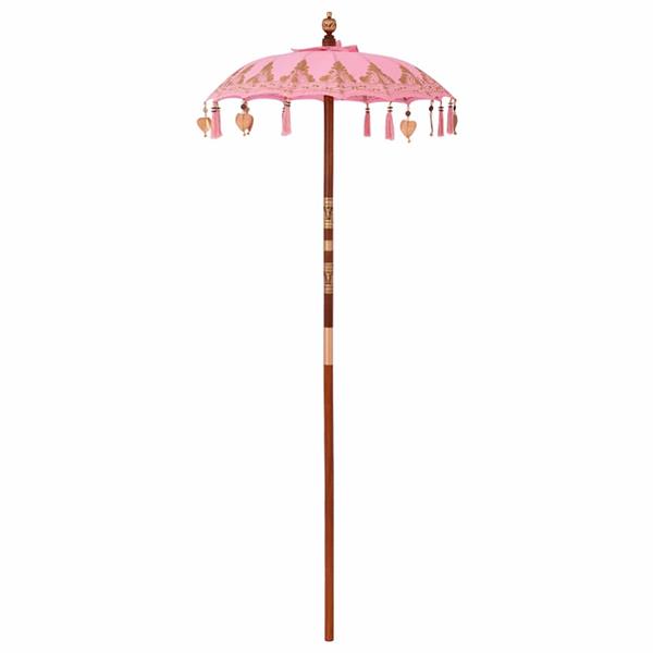 Grote foto vidaxl balinese parasol anders roze x 260 cm katoen en massief hout tuin en terras overige tuin en terras