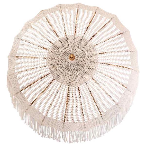 Grote foto vidaxl parasol anders cr me x 250 cm katoen en massief hout tuin en terras overige tuin en terras