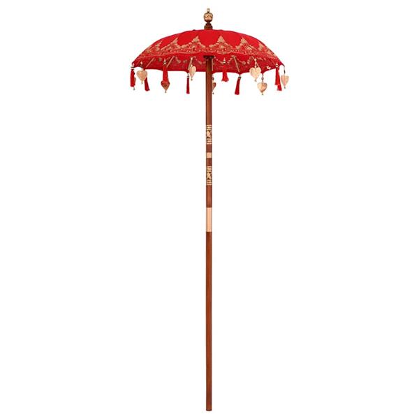 Grote foto vidaxl balinese parasol anders rood x 260 cm katoen en massief hout tuin en terras overige tuin en terras