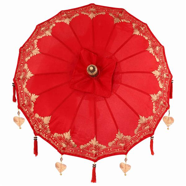 Grote foto vidaxl balinese parasol anders rood x 260 cm katoen en massief hout tuin en terras overige tuin en terras