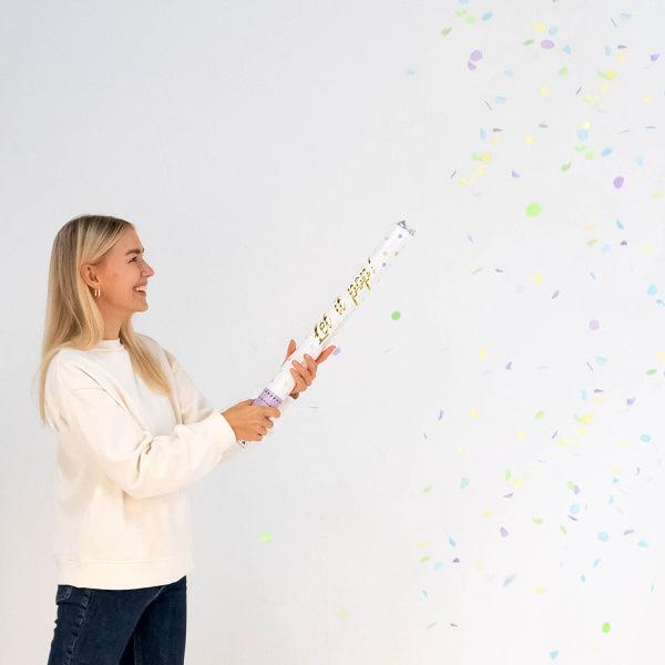 Grote foto confetti cannon multicolor round pastel paper 60 cm verzamelen overige verzamelingen