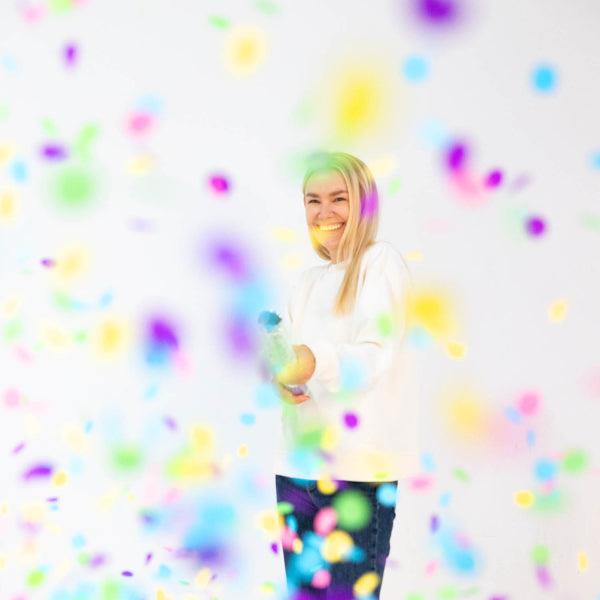 Grote foto confetti cannon multicolor round paper 60 cm verzamelen overige verzamelingen