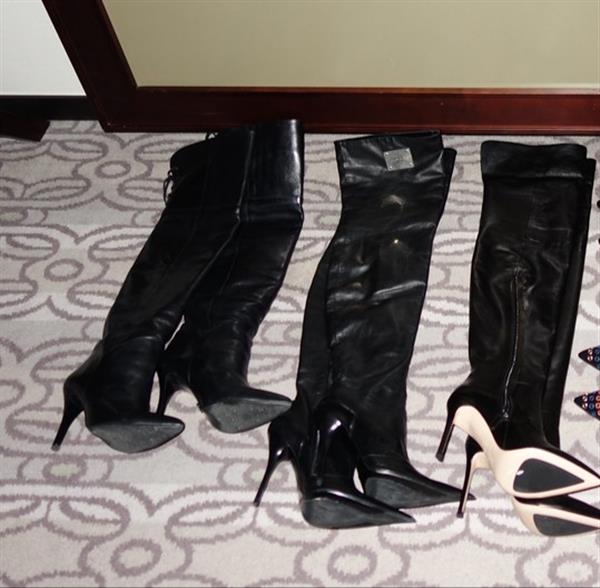 Grote foto diverse hoge leren laarzen kleding dames schoenen