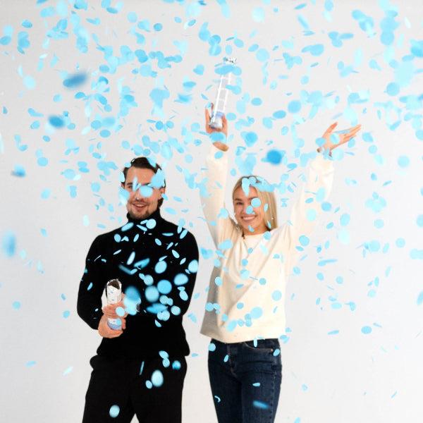 Grote foto confetti cannon blue round paper 28 cm verzamelen overige verzamelingen