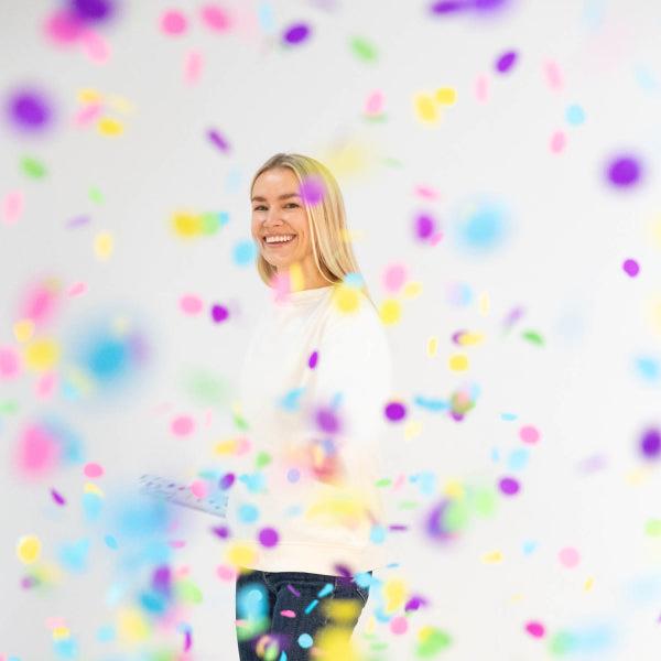 Grote foto confetti cannon multicolor round paper 28 cm verzamelen overige verzamelingen