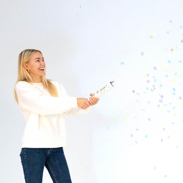 Grote foto confetti cannon multicolor round pastel paper 28 cm verzamelen overige verzamelingen