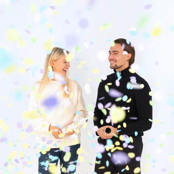 Grote foto confetti cannon multicolor round pastel paper 28 cm verzamelen overige verzamelingen