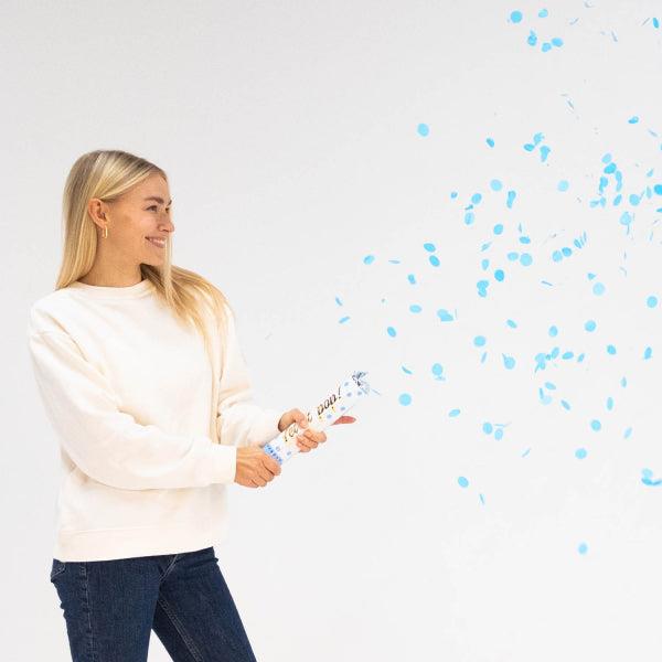 Grote foto confetti cannon blue round paper 28 cm verzamelen overige verzamelingen