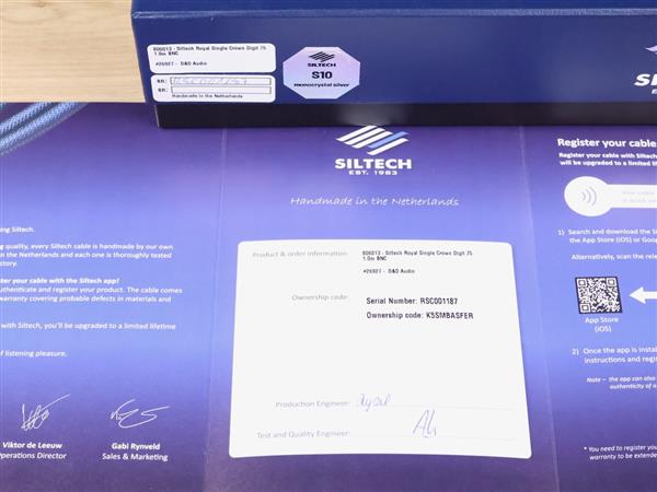Grote foto siltech royal single crown digit s10 highend digital interconnect bnc 1 0 metre audio tv en foto onderdelen en accessoires