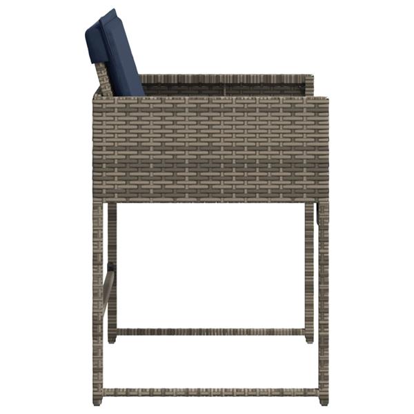 Grote foto vidaxl tuinstoelen 4 st met kussens poly rattan grijs tuin en terras tuinmeubelen