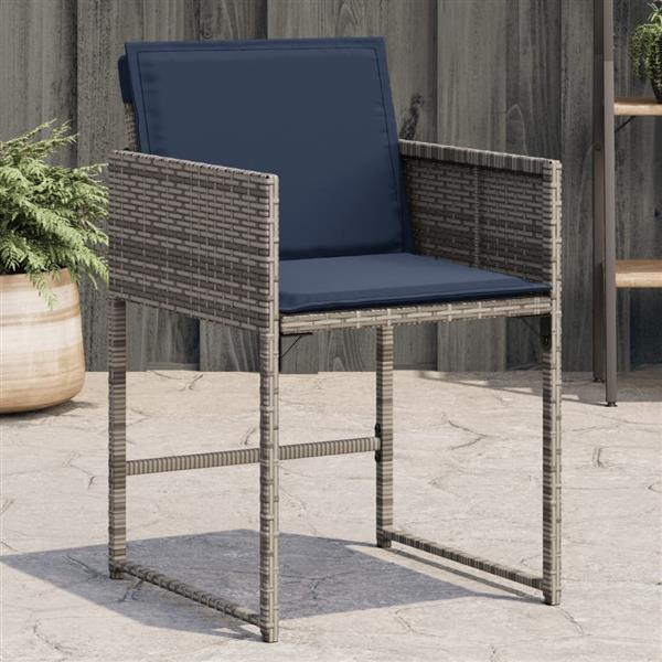 Grote foto vidaxl tuinstoelen 4 st met kussens poly rattan grijs tuin en terras tuinmeubelen