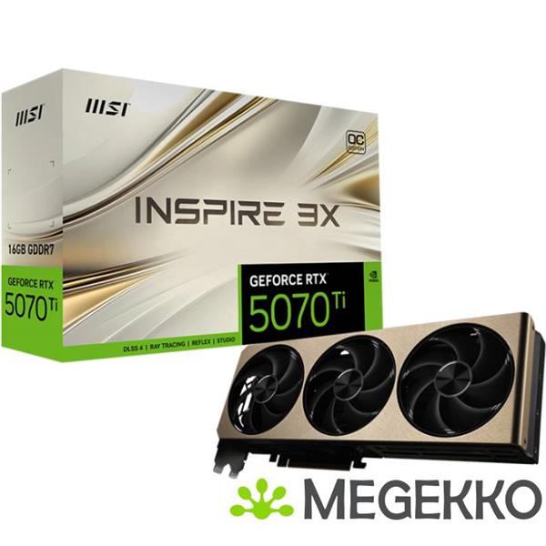 Grote foto msi geforce rtx 5070 ti 16g inspire 3x oc plus nvidia 16 gb gddr7 computers en software videokaarten