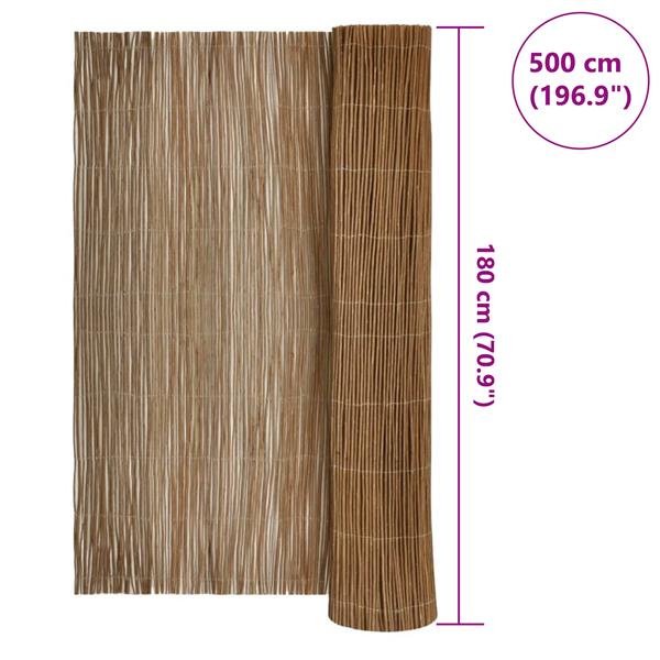 Grote foto vidaxl wilgen schutting 180 x 500 cm tuin en terras hekken en schuttingen