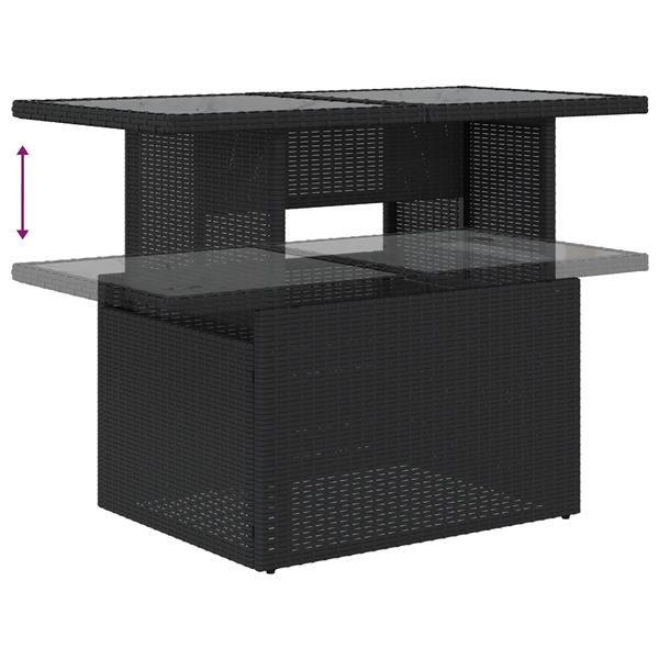Grote foto vidaxl tuin sofa set met kussen met opslag 6 pcs zwart poly riet tuin en terras tuinmeubelen