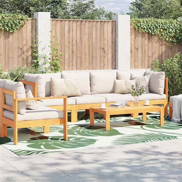 Grote foto vidaxl buitenkleed arakil groen en wit polyester groot patroon huis en inrichting vloerbedekking en kleden