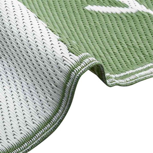 Grote foto vidaxl buitenkleed arakil groen en wit polyester groot patroon huis en inrichting vloerbedekking en kleden