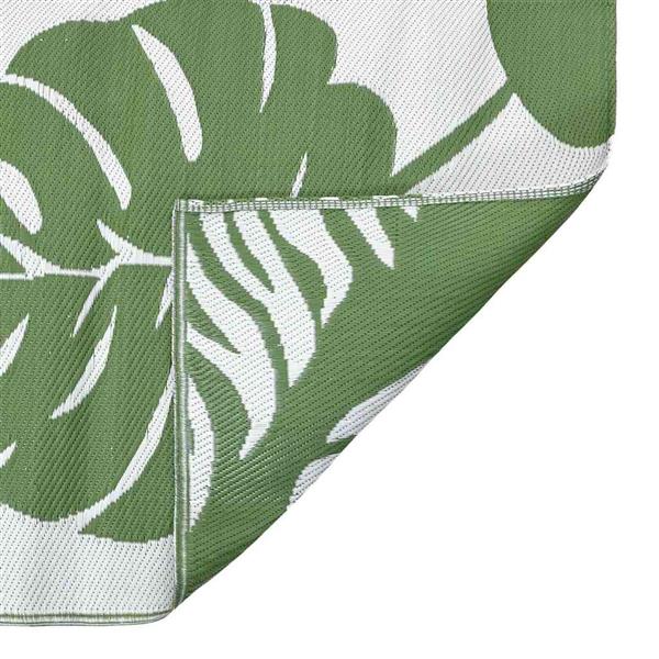 Grote foto vidaxl buitenkleed arakil groen en wit polyester groot patroon huis en inrichting vloerbedekking en kleden