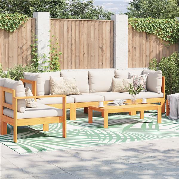 Grote foto vidaxl buiten dekentje arakil groen polyester 300 x 400 cm patroon huis en inrichting vloerbedekking en kleden