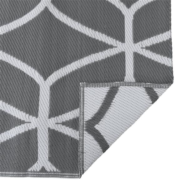 Grote foto vidaxl buiten deken arakil grijs en wit polyester 300 x 600 cm huis en inrichting vloerbedekking en kleden
