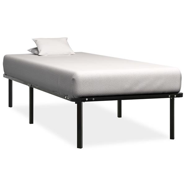 Grote foto vidaxl bedframe metaal zwart 90x200 cm antiek en kunst stoelen en banken