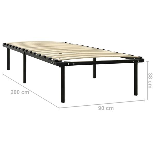 Grote foto vidaxl bedframe metaal zwart 90x200 cm antiek en kunst stoelen en banken