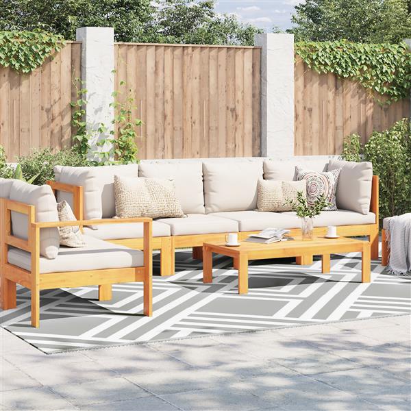 Grote foto vidaxl buitentapijt arakil grijs grijs polyester 300 x 400 cm huis en inrichting vloerbedekking en kleden