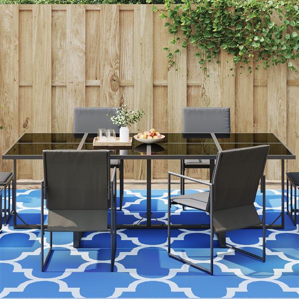 Grote foto vidaxl buiten deken arakil blauw polyester 300 x 400 cm huis en inrichting vloerbedekking en kleden