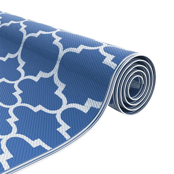 Grote foto vidaxl buiten deken arakil blauw polyester 300 x 400 cm huis en inrichting vloerbedekking en kleden
