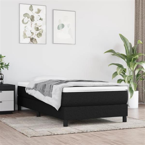 Grote foto vidaxl bedframe zonder matras 80x200 cm stof zwart antiek en kunst stoelen en banken