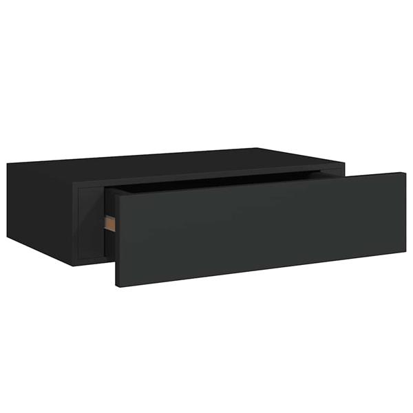 Grote foto vidaxl wandschappen 2 st met lade 40x23 5x10 cm mdf zwart huis en inrichting woningdecoratie