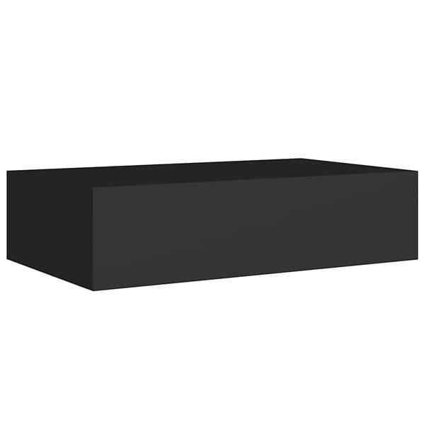Grote foto vidaxl wandschappen 2 st met lade 40x23 5x10 cm mdf zwart huis en inrichting woningdecoratie
